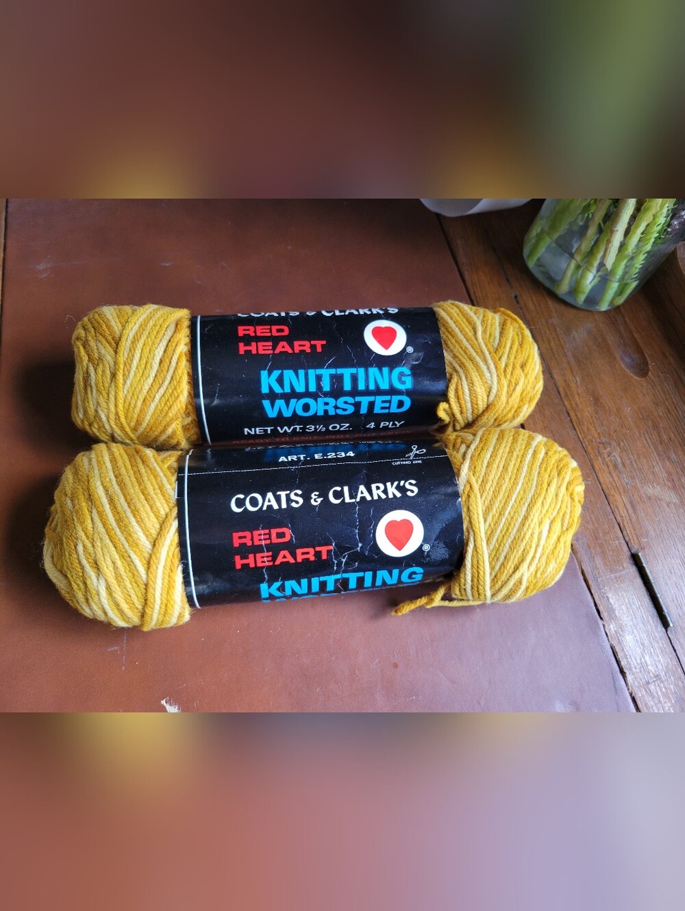 Lot Of 2 Vintage Worsted 100% Virgin Wool Yarn Golds Varient